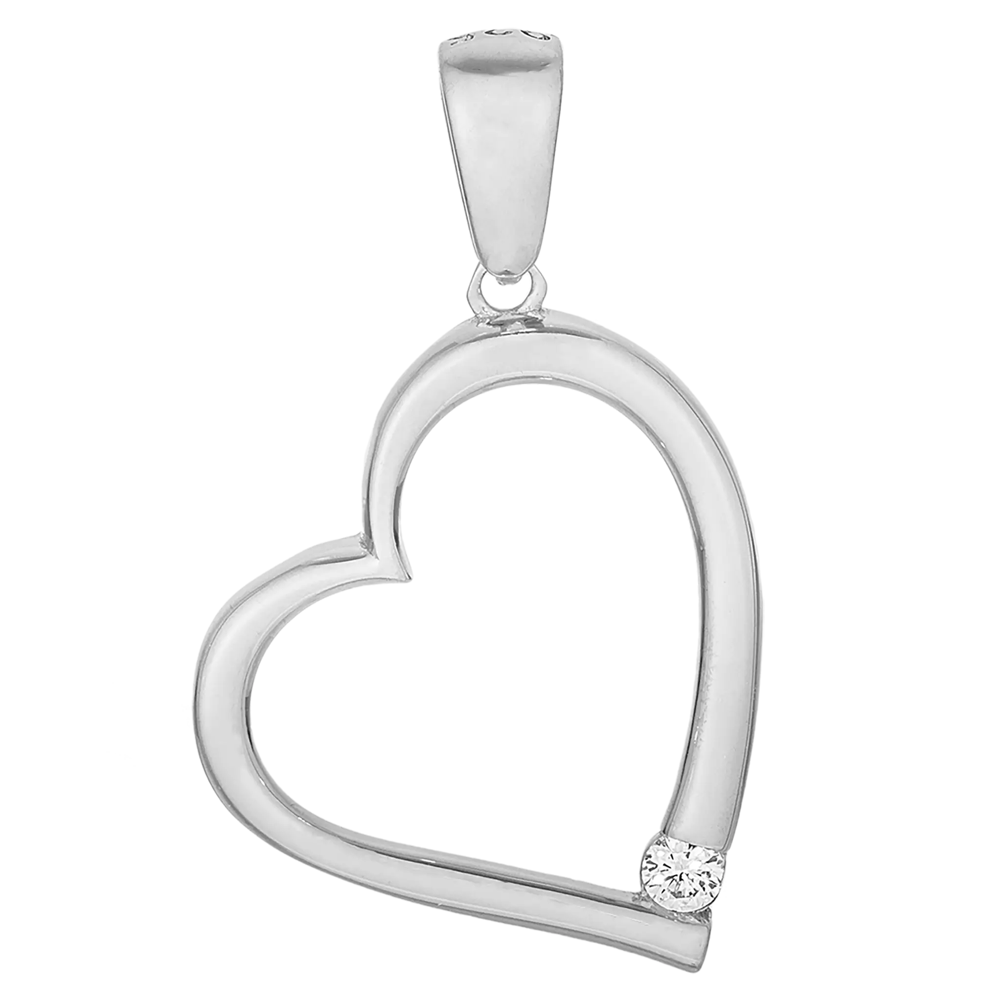 Eleganter Herzanhänger aus 925 Sterling Silber mit funkelndem Zirkonia