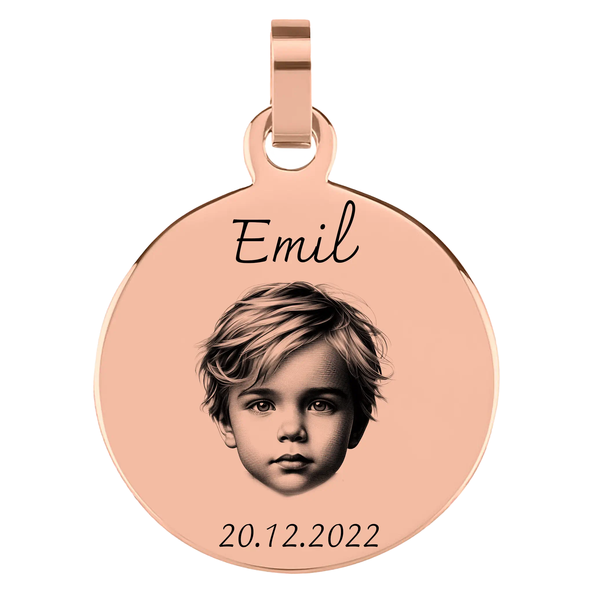 Personalisierter Anhänger mit Fotogravur