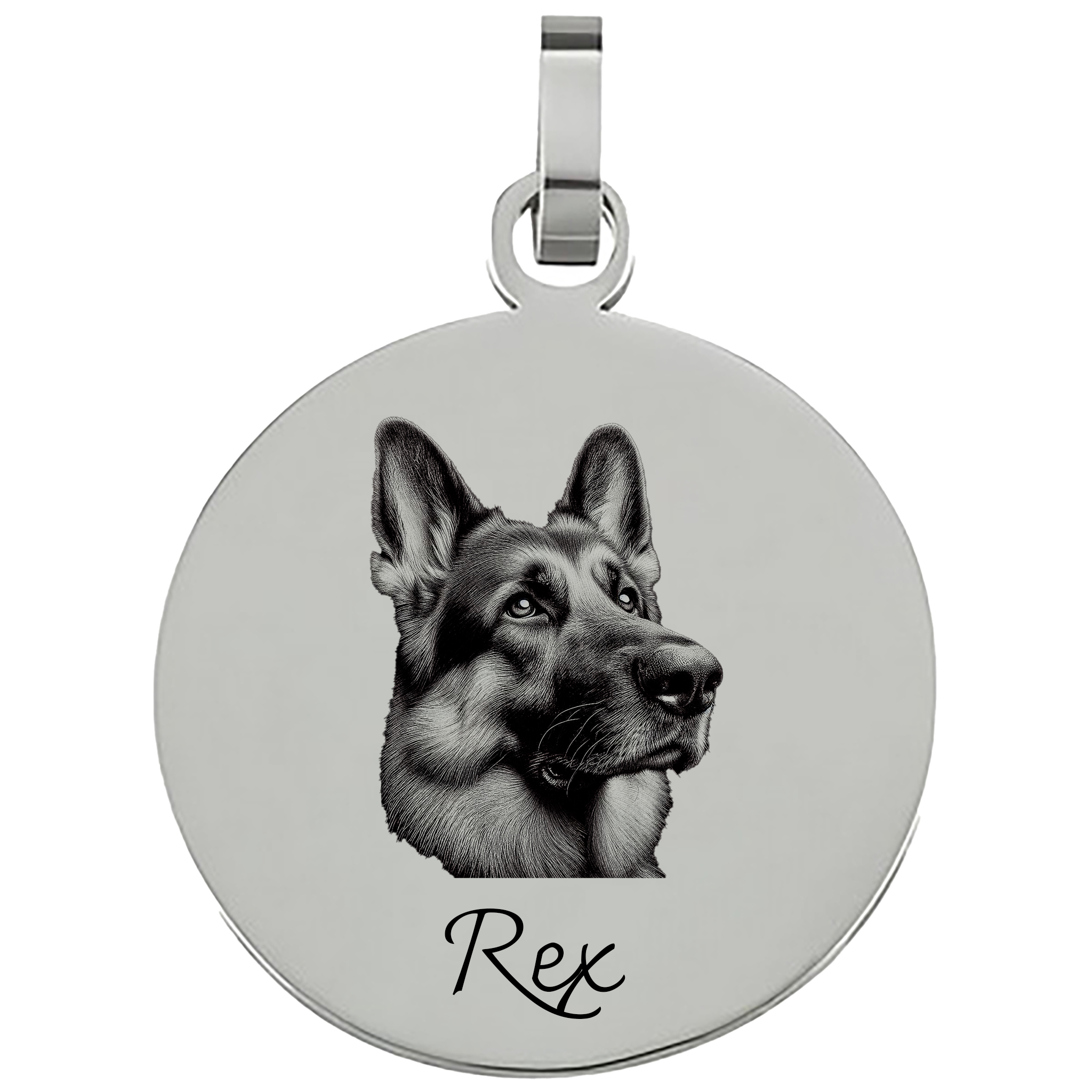 Personalisierter Edelstahl-Anhänger mit Hundeportrait & Gravur