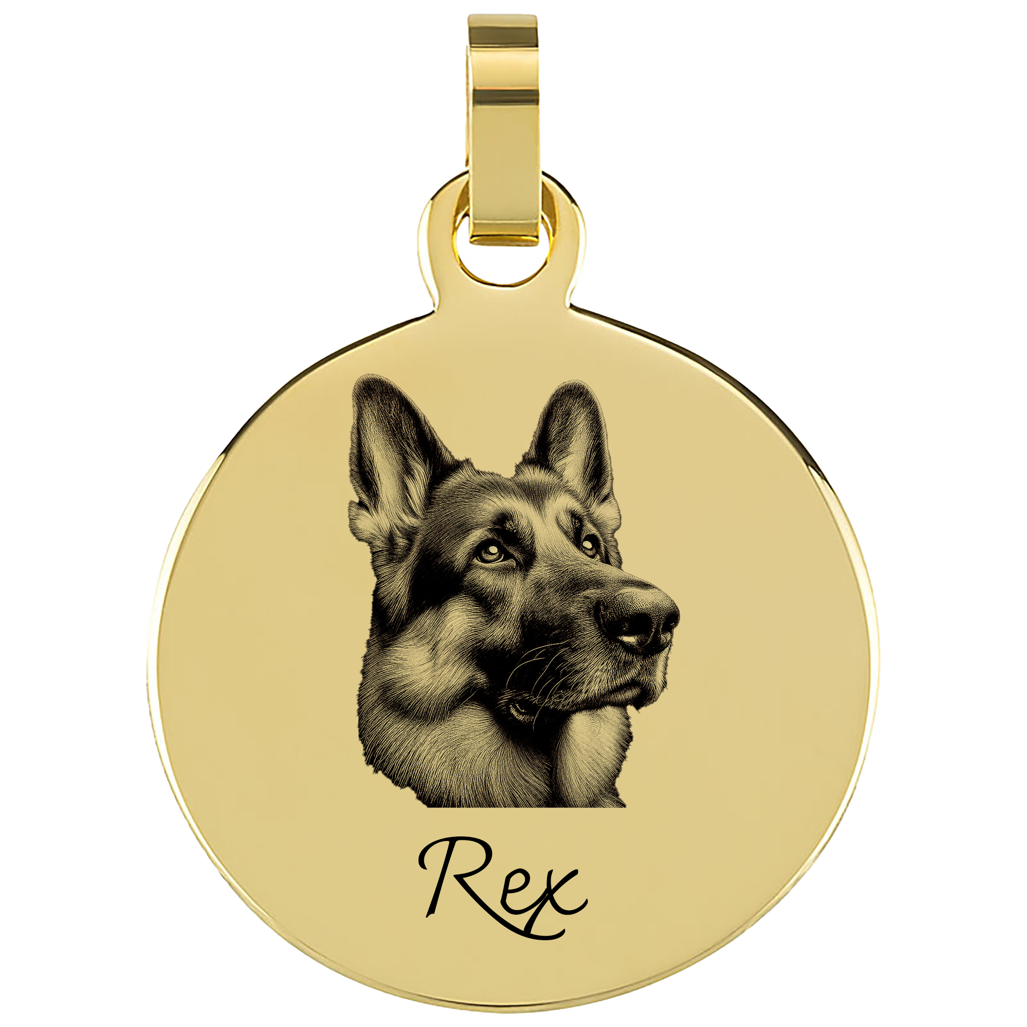 Personalisierter Edelstahl-Anhänger mit Hundeportrait & Gravur