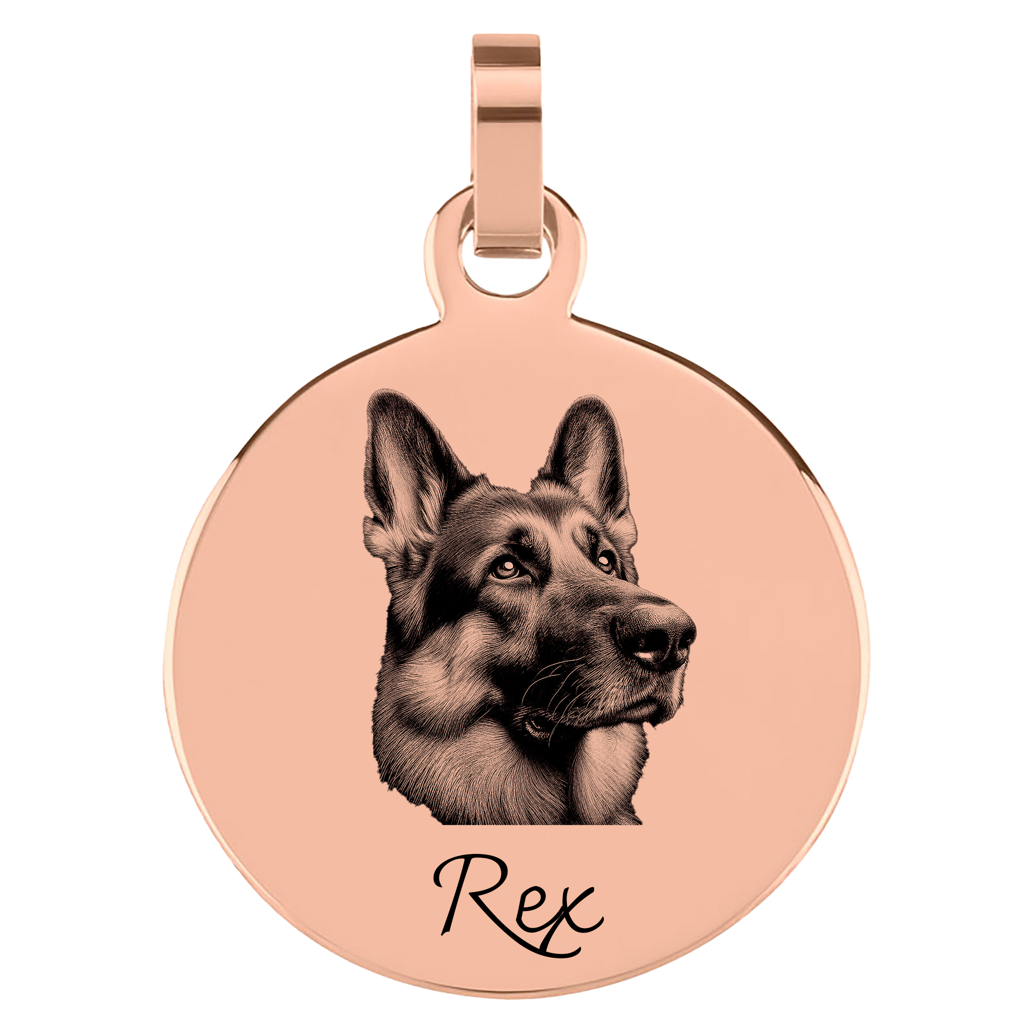 Personalisierter Edelstahl-Anhänger mit Hundeportrait & Gravur