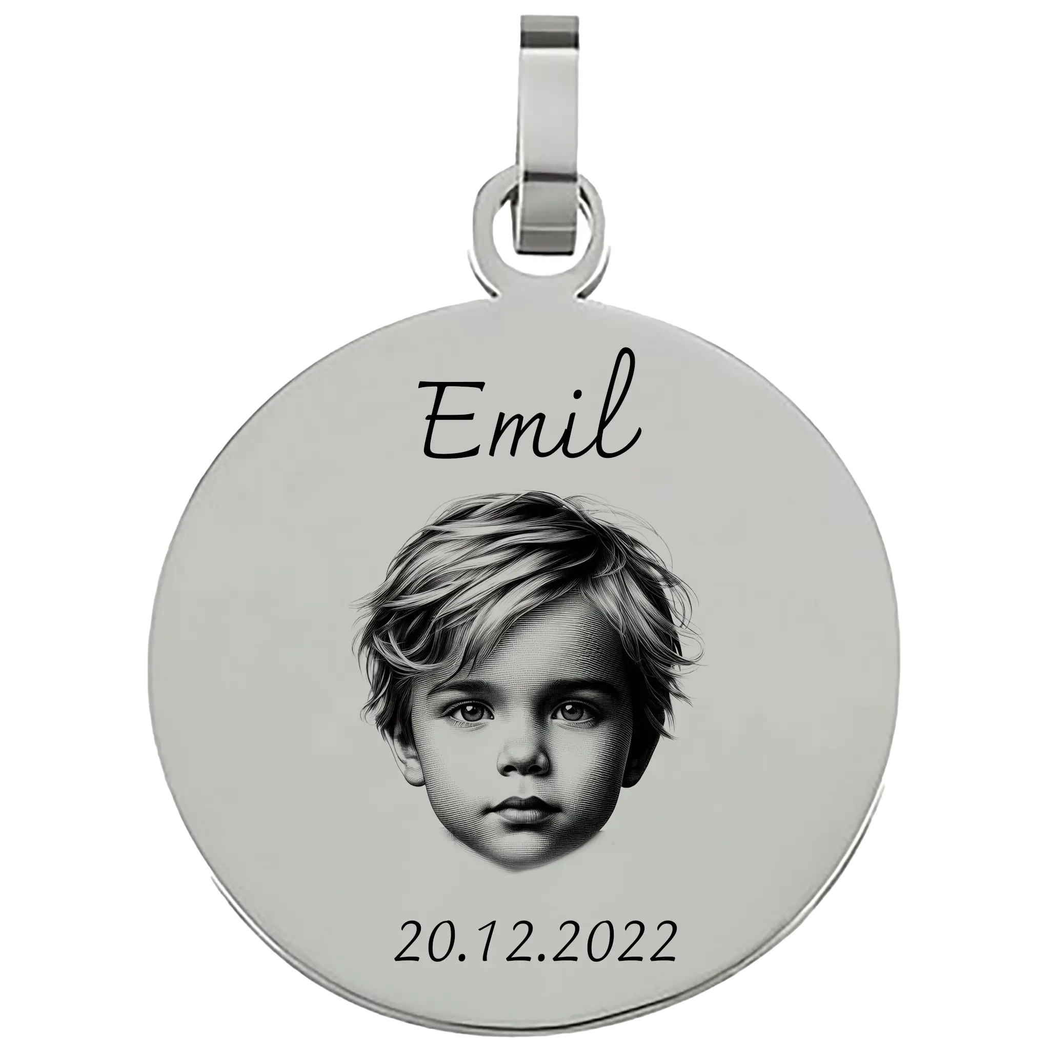 Personalisierter Anhänger mit Fotogravur