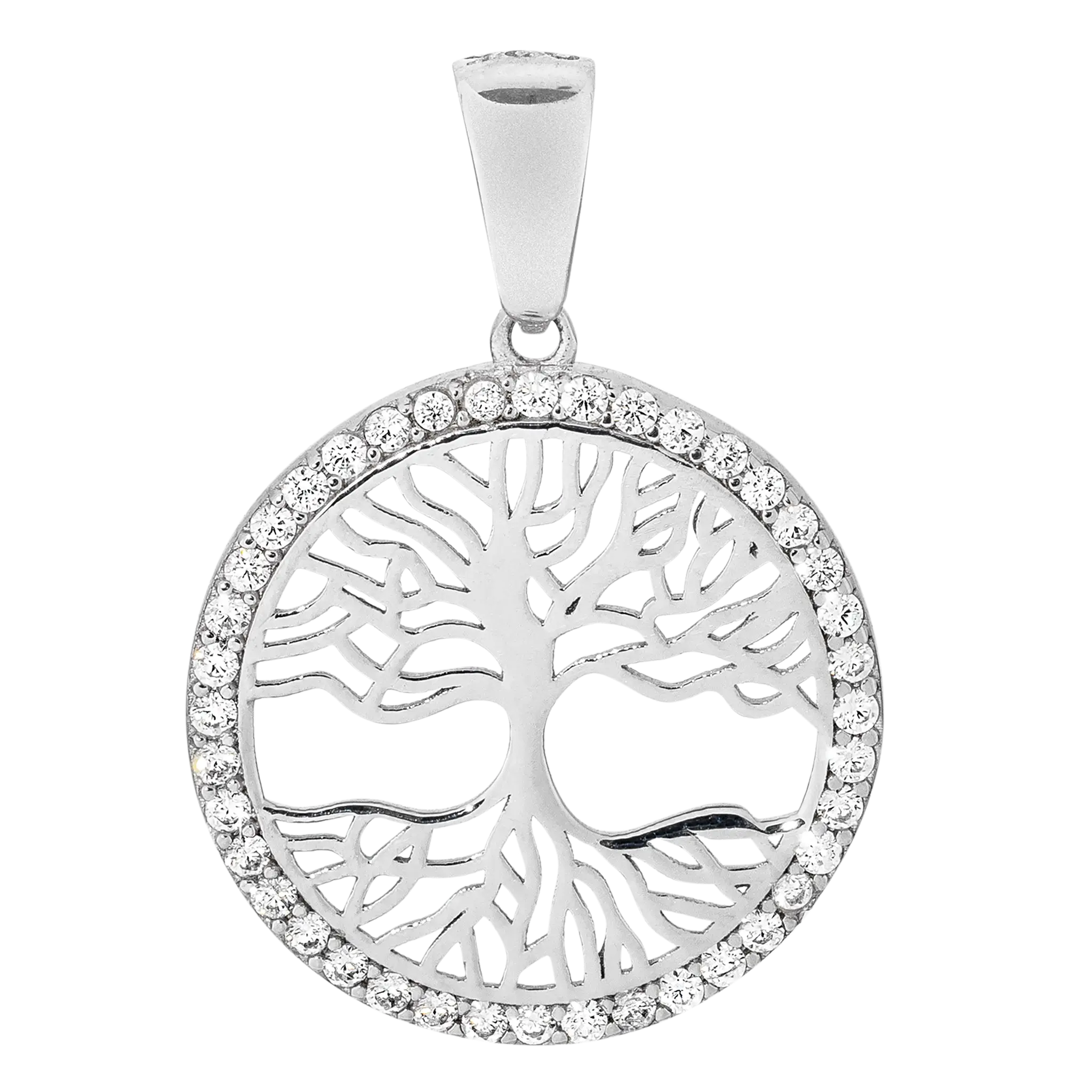 Lebensbaum Anhänger aus 925 Sterling Silber mit Zirkonia